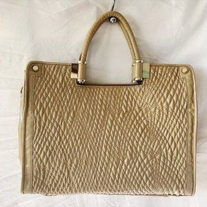 Ivanka Trump Tan/Nude Quilted Pattern Purse